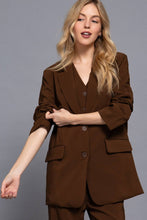 Load image into Gallery viewer, Long Sleeve Notched Collar with Front Button Closure Blazer