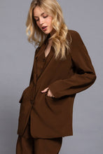 Load image into Gallery viewer, Long Sleeve Notched Collar with Front Button Closure Blazer