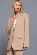 Load image into Gallery viewer, Long Sleeve Notched Collar with Front Button Closure Blazer