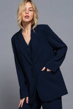 Load image into Gallery viewer, Long Sleeve Notched Collar with Front Button Closure Blazer