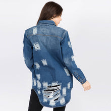 Load image into Gallery viewer, LONG LENGTH DENIM SHIRTS JACKET