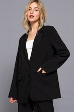 Load image into Gallery viewer, Long Sleeve Notched Collar with Front Button Closure Blazer