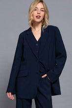 Load image into Gallery viewer, Long Sleeve Notched Collar with Front Button Closure Blazer
