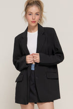Load image into Gallery viewer, Long Sleeve Notched Collar with Front Button Closure Blazer
