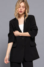 Load image into Gallery viewer, Long Sleeve Notched Collar with Front Button Closure Blazer
