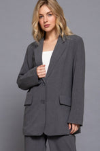 Load image into Gallery viewer, Long Sleeve Notched Collar with Front Button Closure Blazer
