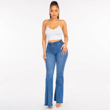 Load image into Gallery viewer, HIGH WAIST CURVY FLARE JEANS
