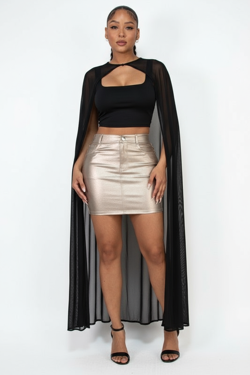 Maya foil mini skirt