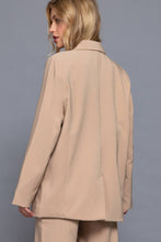 Load image into Gallery viewer, Long Sleeve Notched Collar with Front Button Closure Blazer
