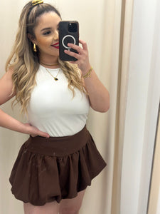 Brown bubble skirt