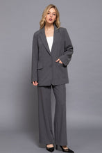 Load image into Gallery viewer, Long Sleeve Notched Collar with Front Button Closure Blazer
