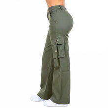 Load image into Gallery viewer, WIDE LEG CARGO POCKET PANTS
