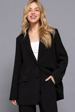 Load image into Gallery viewer, Long Sleeve Notched Collar with Front Button Closure Blazer

