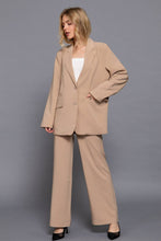 Load image into Gallery viewer, Long Sleeve Notched Collar with Front Button Closure Blazer
