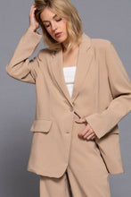 Load image into Gallery viewer, Long Sleeve Notched Collar with Front Button Closure Blazer
