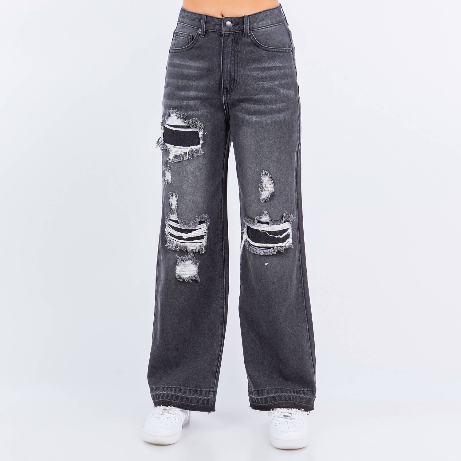 WIDE LEG RELEASED HEM JEANS