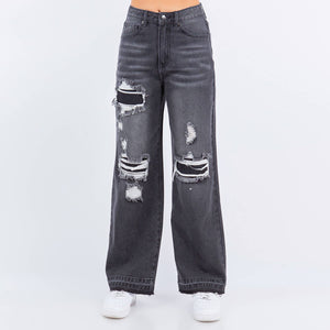WIDE LEG RELEASED HEM JEANS