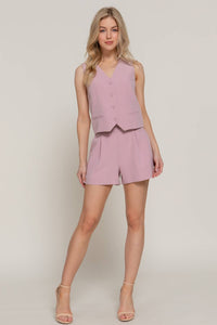 V-Neckline with Front Button Closure Vest