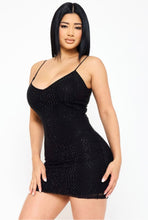 Load image into Gallery viewer, Lizy Black Rhinestone Dress
