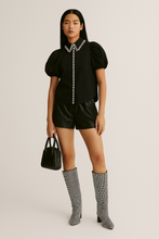Load image into Gallery viewer, Minnie Black Rhinestone shirt
